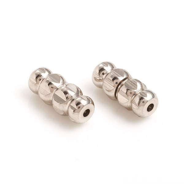 

PandaHall Brass Screw Clasps, Column, Platinum, 11x5mm, Hole: 1.2mm Brass