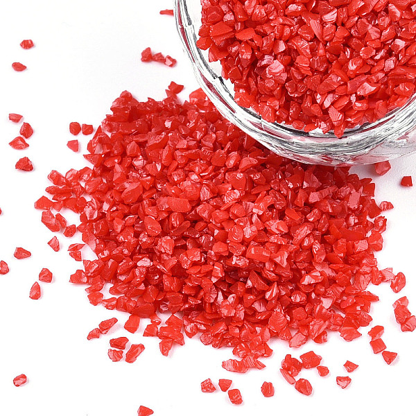 PandaHall Baking Painted Glass Beads, For Nail Art Decoration Accessories, No Hole/Undrilled, Chips, Red, 0.5~5x0.5~5x0.5~5mm, about...