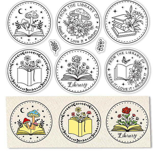 

PandaHall CRASPIRE Book Clear Stamps for Card Making Decoration Scrapbooking Supplies, Library Clear Stamps Mushroom Transparent Rubber...