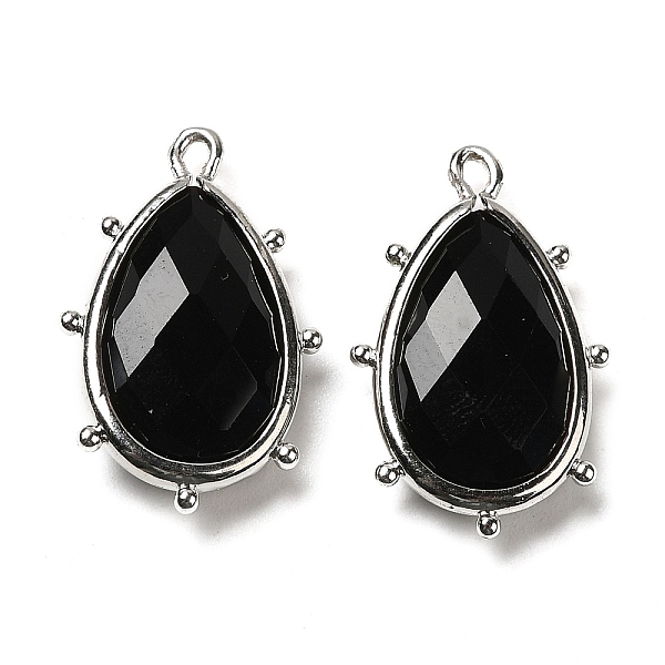 

PandaHall Natural Obsidian Pendants, with Platinum Brass Edge, Faceted, Teardrop, 22.5x14x5.5mm, Hole: 1.6mm. Obsidian Teardrop