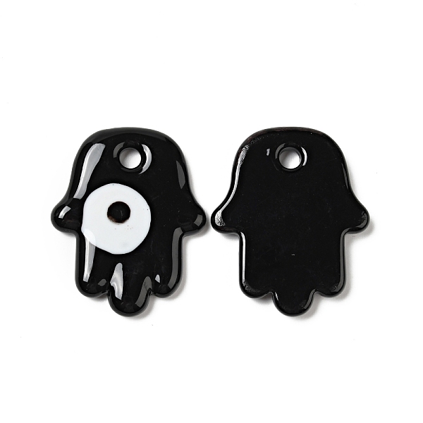 

PandaHall Handmade Lampwork Pendants, Hamsa Hand/Hand of Miriam with Evil Eye, Black, 34.5~35x28.5~29x4.5~5mm, Hole: 3.5mm Lampwork Others...