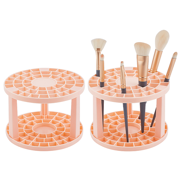 PandaHall AHANDMAKER 2 Sets Paint Brush Holders, 49 Holes Makeup Brush Holder Organizer Round Plastic Brush Crate Storage Holder for Artist...