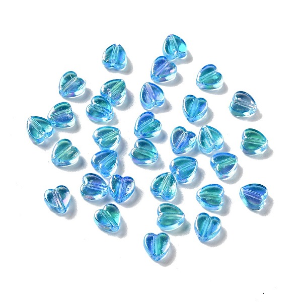 

PandaHall Eco-friendly Transparnt Plastic Beads, AB Colored, Heart, Deep Sky Blue, 6x6x3mm, Hole: 1.2mm, about 8300pcs/500g Plastic Heart