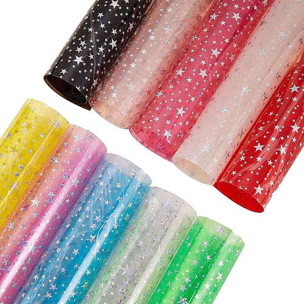 

PandaHall 10Sheets 10 Colors A4 PVC Vinyl Sparkle Fabric Sheets, Star, for DIY Handmade Pencil Case Shiny Bags Bows Craft Material, Mixed..., Multicolor