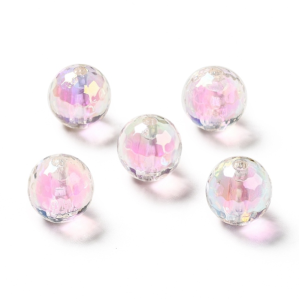 

PandaHall Two Tone UV Plating Rainbow Iridescent Acrylic Beads, Round, Pink, 16x16mm, Hole: 3~3.1mm Acrylic Round Pink