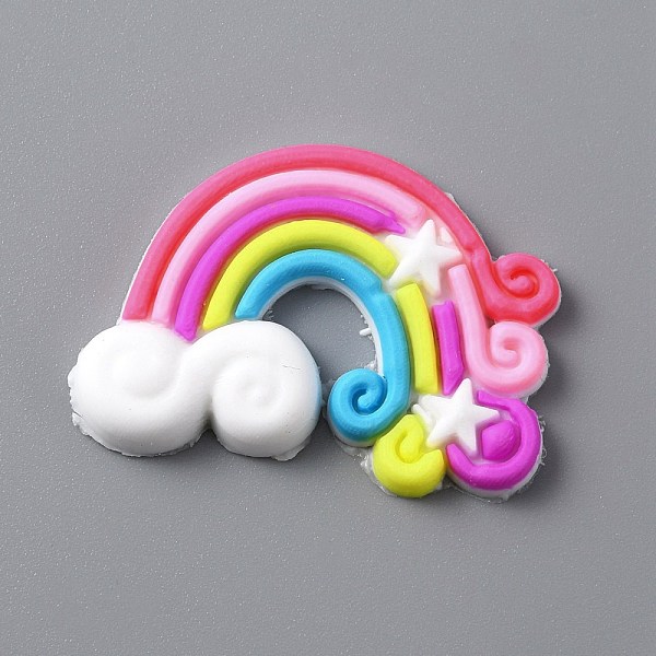 

PandaHall Rainbow Opaque Resin Cabochons, Colorful, 24x34x4mm Resin Rainbow