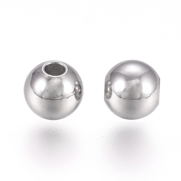 

PandaHall 316L Surgical Stainless Steel Beads, Round, Stainless Steel Color, 4x3.5mm, Hole: 1.2mm 316L Surgical Stainless Steel Round