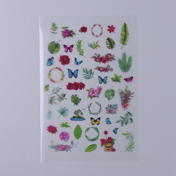 

PandaHall Filler Stickers(No Adhesive on the back), for UV Resin, Epoxy Resin Jewelry Craft Making, Plant & Animal Pattern, 150x100x0.1mm..., Multicolor