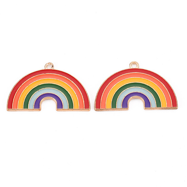

PandaHall Alloy Enamel Pendants, Cadmium Free & Lead Free, Light Gold, Rainbow, Mixed Color, 20x31.5x1mm, Hole: 1.8mm Alloy Rainbow..., Multicolor