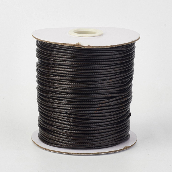 

PandaHall Eco-Friendly Korean Waxed Polyester Cord, Coconut Brown, 1.5mm, about 169.51~174.98 Yards(155~160m)/Roll Waxed Polyester Cord