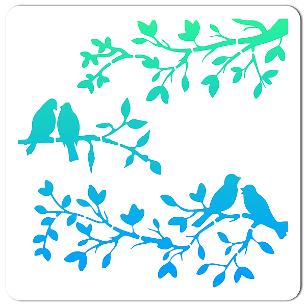 

PandaHall PET Plastic Drawing Painting Stencils Templates, Square, Creamy White, Bird Pattern, 30x30cm Plastic Bird