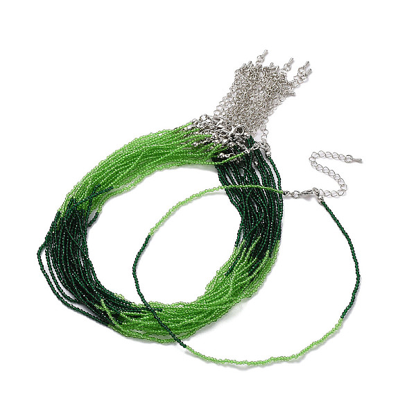 

PandaHall Faceted Rondelle Glass Beaded Necklace for Women, with Alloy Clasps, Green, 15.16~15.94 inch(38.5~40.5cm), 2mm Glass Rondelle...