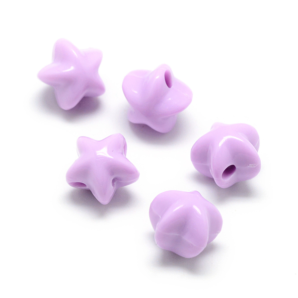 

PandaHall Opaque Acrylic Beads, Star, Plum, 11x11.5x10mm, Hole: 2.5mm, about 860pcs/500g Acrylic Star Purple