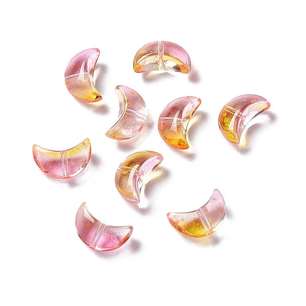 

PandaHall Electroplate Transparent Glass Bead, with Gold Foil, Crescent Moon, Gold, 9x14x6mm, Hole: 1.2mm Glass Moon Gold