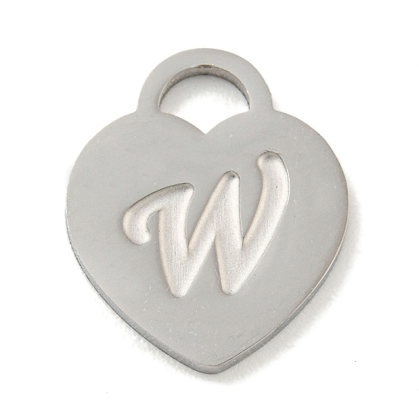 

PandaHall 304 Stainless Steel Pendants, Laser Cut, Heart with Letter Charm, Stainless Steel Color, Letter W, 15x12x1mm, Hole: 3x3.5mm 304...