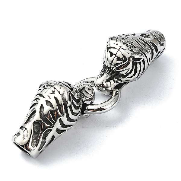 

PandaHall Tibetan Style 304 Stainless Steel Spring Gate Rings, Manual Polishing, Antique Silver, 71mm 304 Stainless Steel