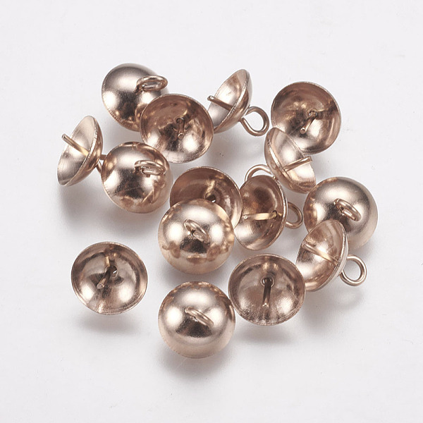 

PandaHall Ion Plating(IP) 304 Stainless Steel Cup Pearl Peg Bails Pin Pendants, For Half Drilled Beads, Rose Gold, 8mm, Hole: 1.5mm, Pin...