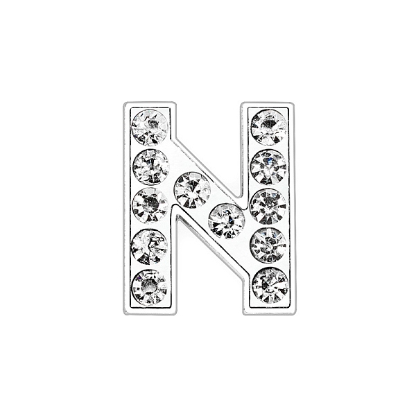 

PandaHall Eco-Friendly Zinc Alloy Slide Charms, with Rhinestone, Platinum Plated, Letter, Crystal, Letter.N, 12mm, Hole: 1.5x7.9mm..., Clear