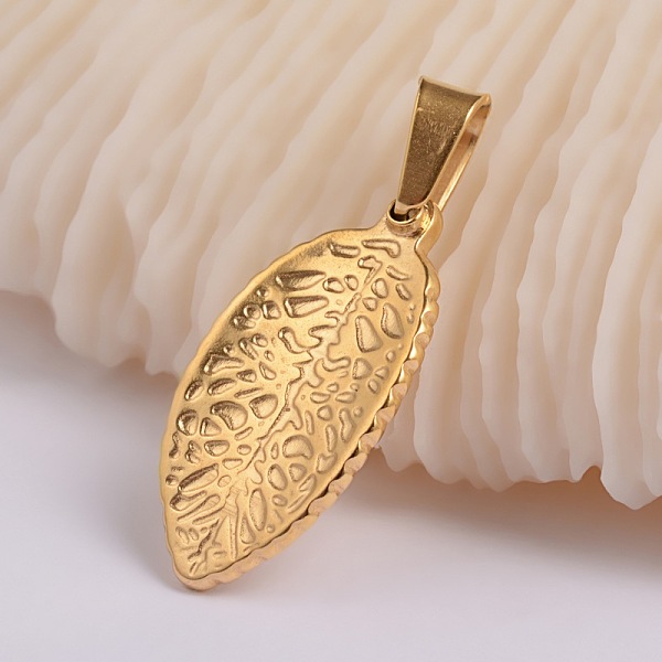 

PandaHall 304 Stainless Steel Leaf Pendants, Golden, 24x12.2x2.2mm, Hole: 4x7mm 304 Stainless Steel Leaf