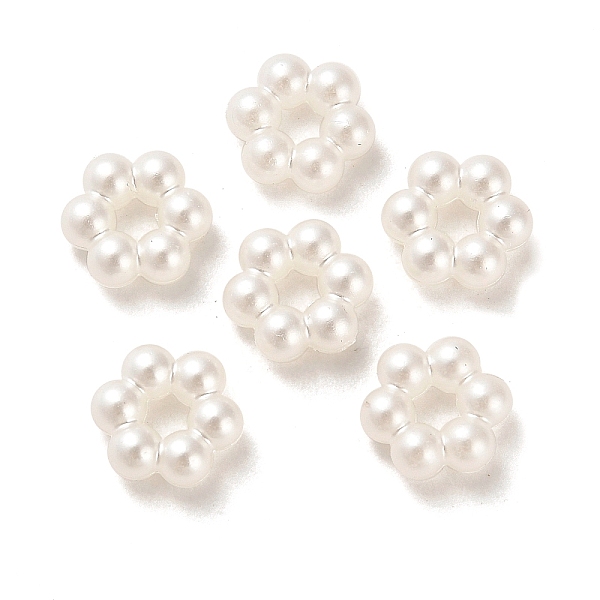 

PandaHall ABS Acrylic Beads, Flower, White, 8x8x3.5mm, Hole: 2.5mm Acrylic Flower White
