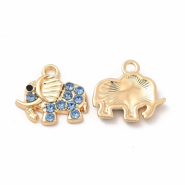 

PandaHall Rack Plating Eco-friendly Alloy Rhinestone Pendants, Elephant Charm, Golden, Sapphire, 14x15.5x2.5mm, Hole: 1.8mm Alloy+Rhinestone..., Blue
