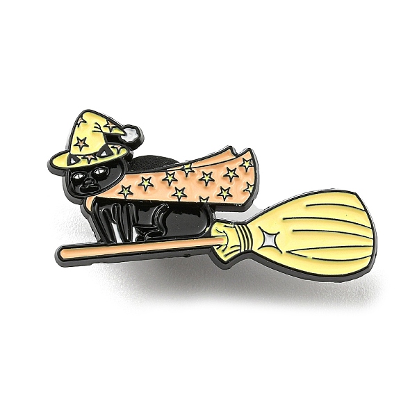 

PandaHall Animal Magician on the Broom Enamel Pins, Black Alloy Brooches for Backpack Clothes, Cat Shape, 20.5x33.5x1.5mm Alloy+Enamel Cat...