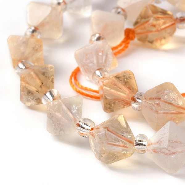 

PandaHall Natural Citrine Beads Strands, Faceted, with Seed Beads, Bicone, 10x10.5x10.5mm, Hole: 0.8mm, about 31pcs/strand, 15.75 inch(40cm)...