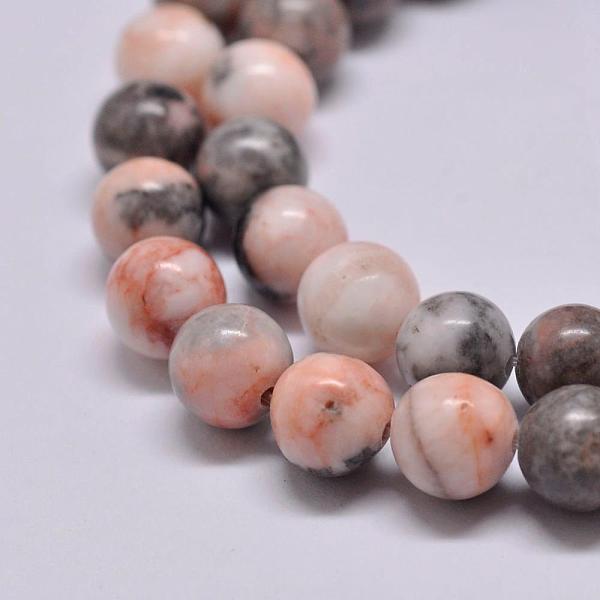 

PandaHall Natural Pink Zebra Jasper Beads Strands, Round, 10mm, Hole: 1mm, about 36pcs/strand, 15.2 inch Zebra Jasper Round