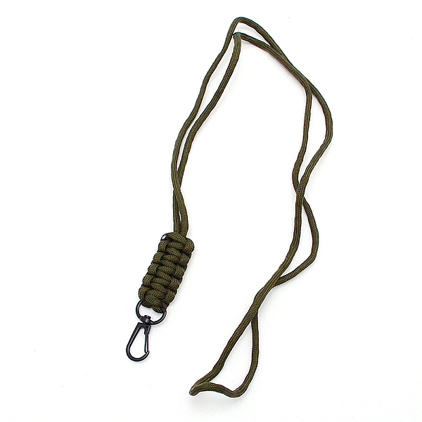

PandaHall Polyester Cord with Alloy Swivel Clasps, Parachute Rope, Round, Dark Green, 580x19mm Polyester