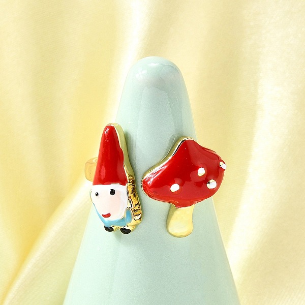 女性用真鍮エナメルカフオープンリング
