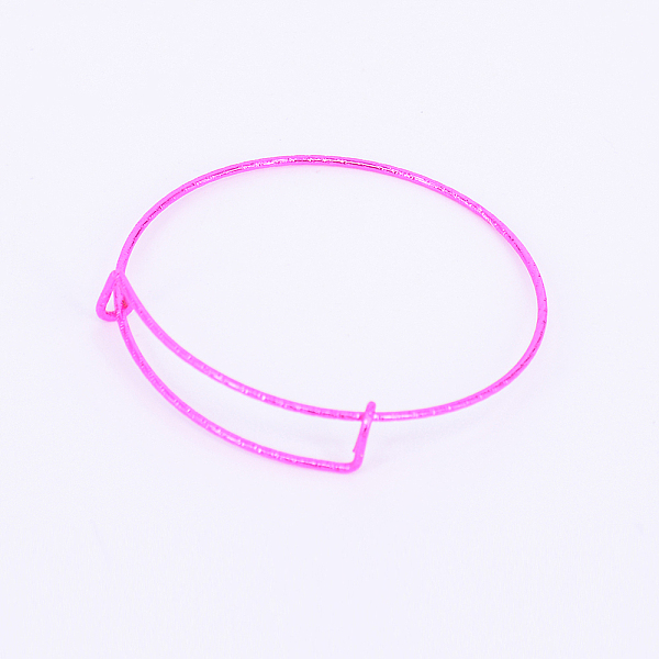 

PandaHall Adjustable Iron Bangle Making, Torque Bangle, Textured, Violet, 1.5mm, Inner Diameter: 2-3/8 inch(6cm) Iron Purple