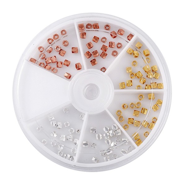 

PandaHall Brass Spacer Beads, Faceted, Column, Mixed Color, 3x3mm, Hole: 1.5mm, 40pcs/color, about 120pcs/set Brass Column Multicolor