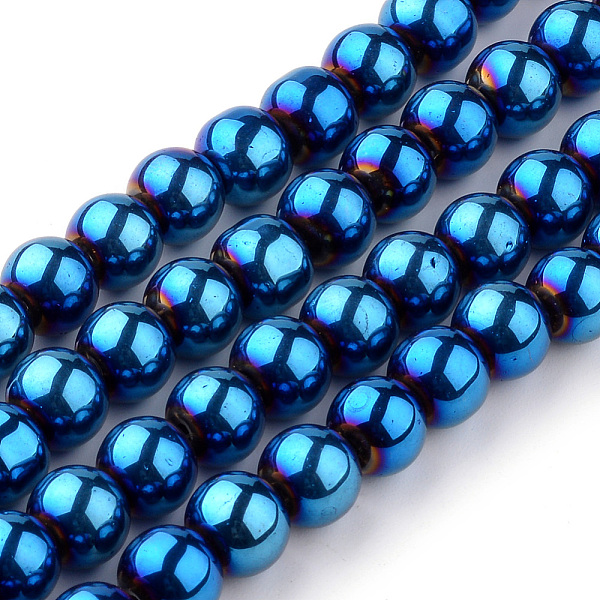 

PandaHall Electroplate Glass Strands, Round, Blue Plated, Bead: about 6mm in diameter, hole: 0.5mm. about 13 inch/strand, 56pcs/strand Glass...