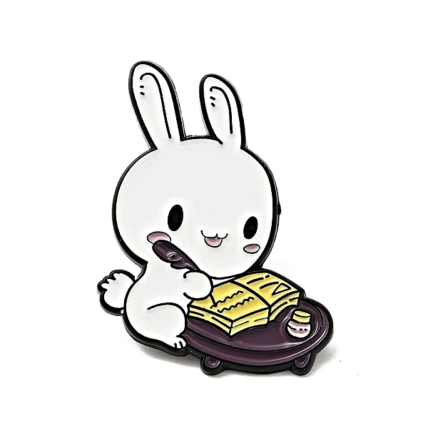 

PandaHall Cartoon Rabbit Enamel Pin, Electrophoresis Black Alloy Brooch for Backpack Clothes, Colorful, Book Pattern, 32.5x24x1.2mm..., White
