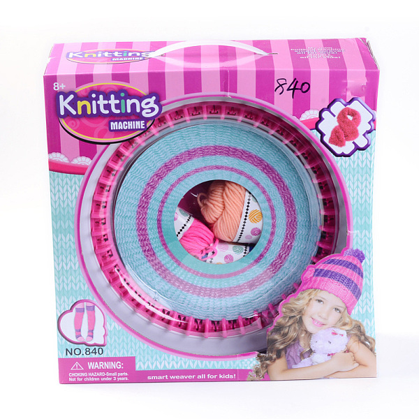 

PandaHall DIY Spool Knitting Loom Sets: Spool Knitting Loom, Plastic Needles, Crochet Hook Needles and Yarns, including Instruction, Deep..., Pink