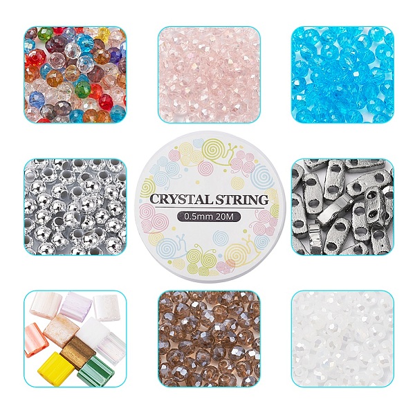 

PandaHall DIY Glass Beads Bracelet Making Kit, Incuding Glass Seed & ABS Plastic Beads, Rondelle Electroplate Glass Beads, Elastic Thread..., Multicolor
