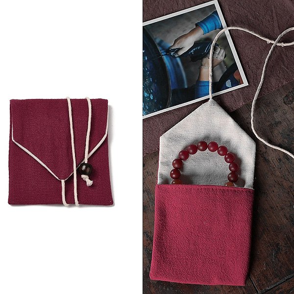 

PandaHall Burlap Packing Pouches Bags, for Jewelry Packaging, Square, FireBrick, 9.5~10x9.5x0.8~1cm Burlap Square Red