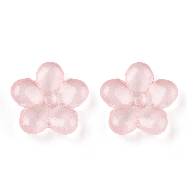 

PandaHall Transparent Glass Beads, Flower, Pink, 21x21.5x7mm, Hole: 1.8mm Glass Flower Pink