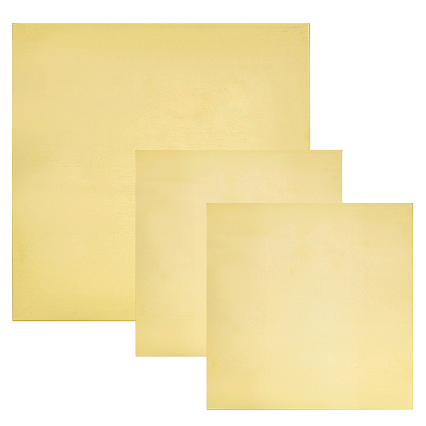 

PandaHall AHANDMAKER 3Pcs Brass Sheet 6 x 6 Inches/ 4 x 4 Inches Square Brass Plates Film Attached Metal Shims Thin Metal Sheets for Crafts...