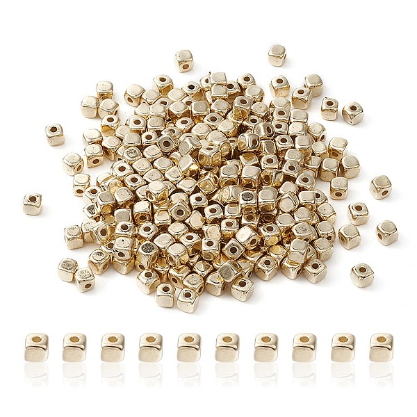 

PandaHall CCB Plastic Spacer Beads, Cube, Light Gold, 3.5x3.5x3.5mm, Hole: 1.4mm Plastic Cube