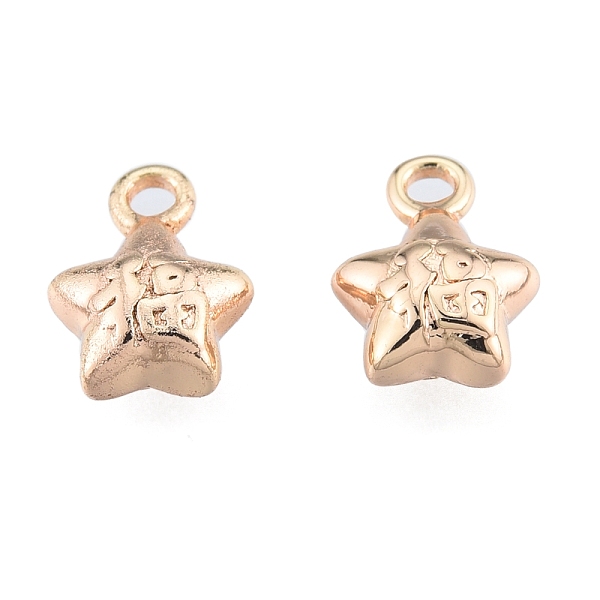 

PandaHall Brass Charms, Cadmium Free & Nickel Free & Lead Free, Star with Lucky Character, Real 18K Gold Plated, 9x7x4mm, Hole: 1.2mm Brass...