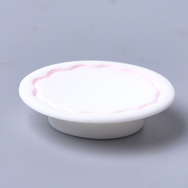 

PandaHall Resin Cabochons, Dinner Plate, Pink, 25x5~6mm Resin Tableware Pink
