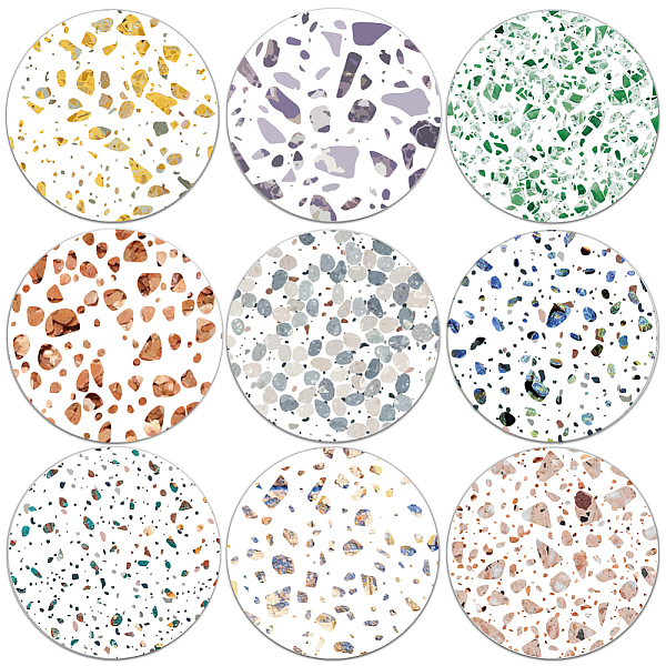 

PandaHall Composite Wood Board Cup Mats Set, Chip Pattern Printed Coasters, Mixed Color, 100x5mm, 1pc/style, 9 style, 9pcs/set Wood Flat..., Multicolor