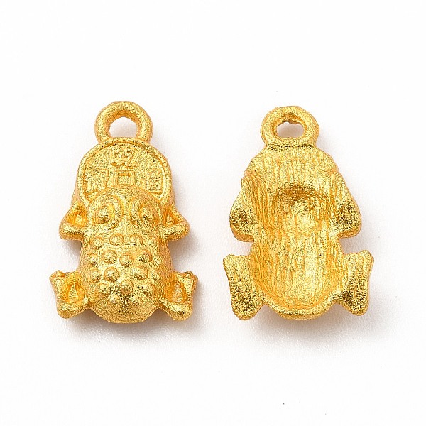 

PandaHall Rack Plating Alloy Pendants, Frog Charm, Matte Gold Color, 17x10.5x4mm, Hole: 1.5mm Alloy Frog