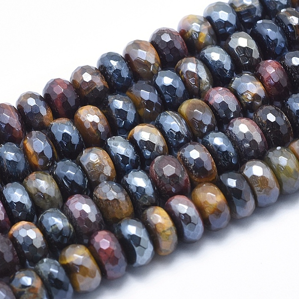 

PandaHall Electroplate Natural Tiger Eye Beads Strands, Faceted, Rondelle, 10x6mm, Hole: 1mm, about 64pcs/strand, 15.7 inch Tiger Eye...
