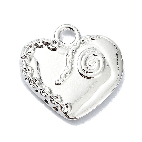 

PandaHall Alloy Pendants, Heart, Platinum, 17x17.5x2mm, Hole: 2mm Brass Heart