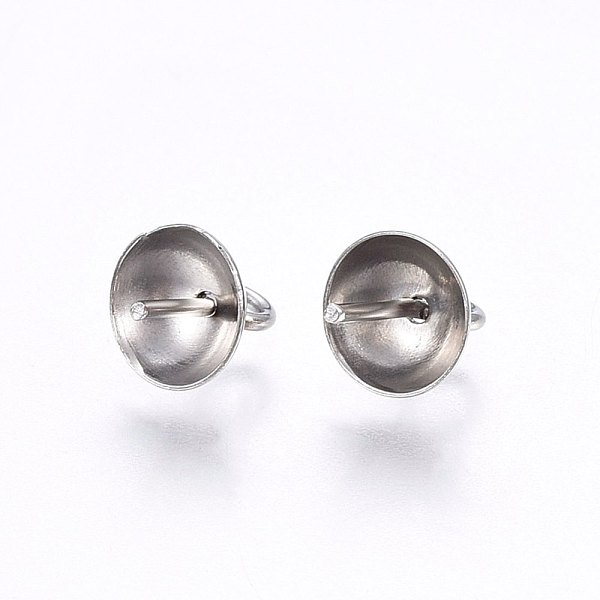 

PandaHall 304 Stainless Steel Cup Peg Bails Pendants, for Half-driled Beads, Stainless Steel Color, 8.5x6mm, Hole: 2mm, Pin: 0.7mm 304...