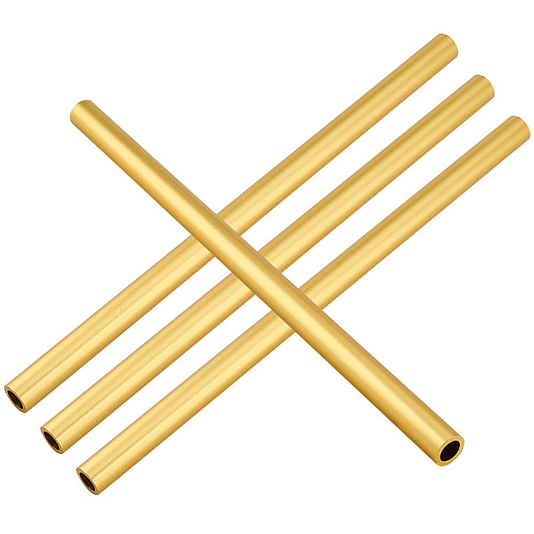 

PandaHall Aluminium Round Tube, Gold, 251x13mm Aluminum Round Gold