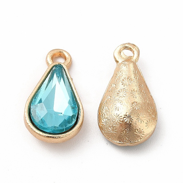 

PandaHall Faceted Glass Rhinestone Pendants, with Golden Zinc Alloy Setting, Teardrop Charm, Aquamarine, 18x9.5x5.5mm, Hole: 1.5mm..., Cyan