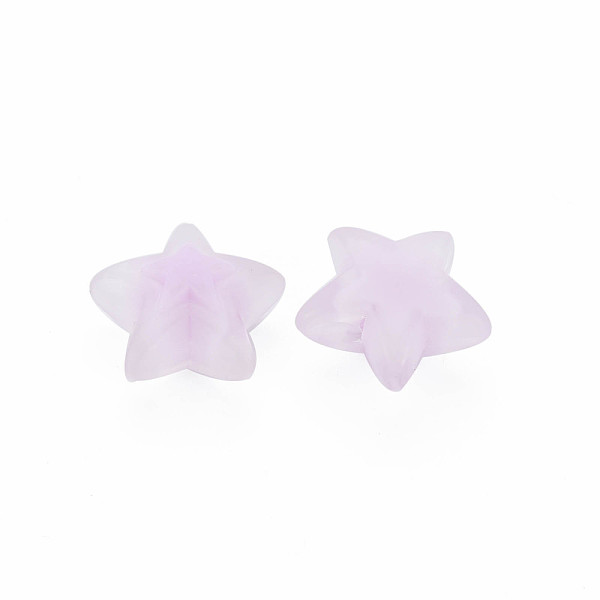 

PandaHall Transparent Acrylic Beads, Frosted, Bead in Bead, Star, Lilac, 15.5x16x9.5mm, Hole: 3mm, about 569pcs/500g Acrylic Star Purple